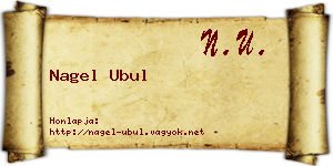 Nagel Ubul névjegykártya